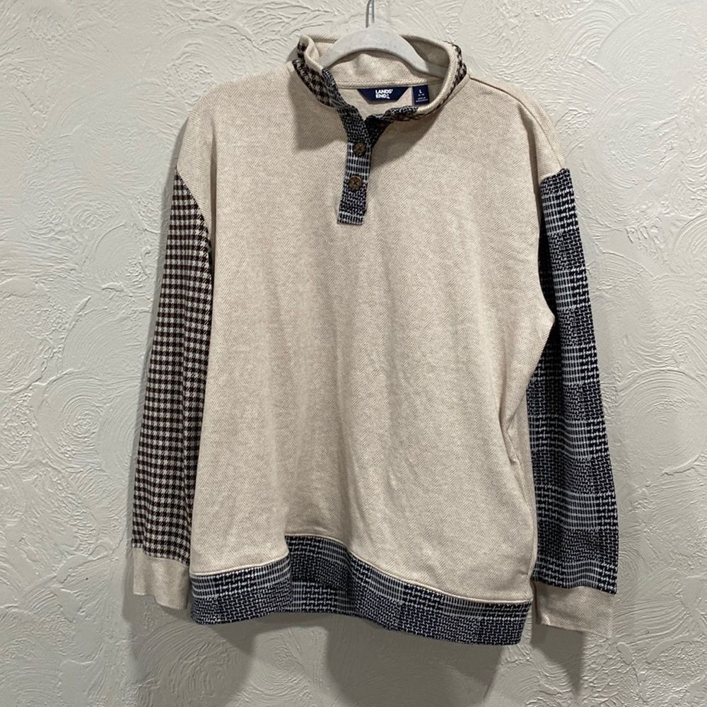 Lands’ End Long Sleeve Sport Knit Pullover Size Large (14/16)